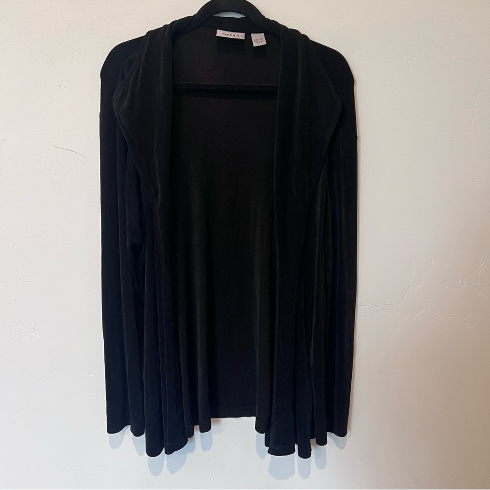 Chicos Travelers Black Women's Waterfall Cardigan Sweater Size 3 Plus Size XL
